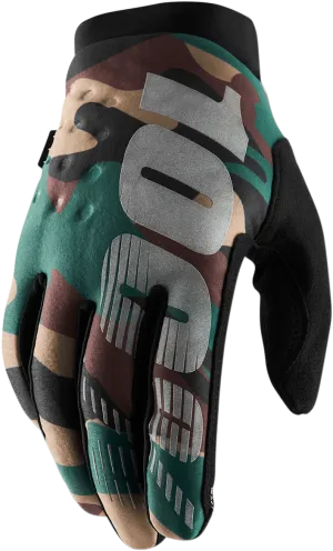 100% Brisker Gloves - Camo - Medium 10003-00006