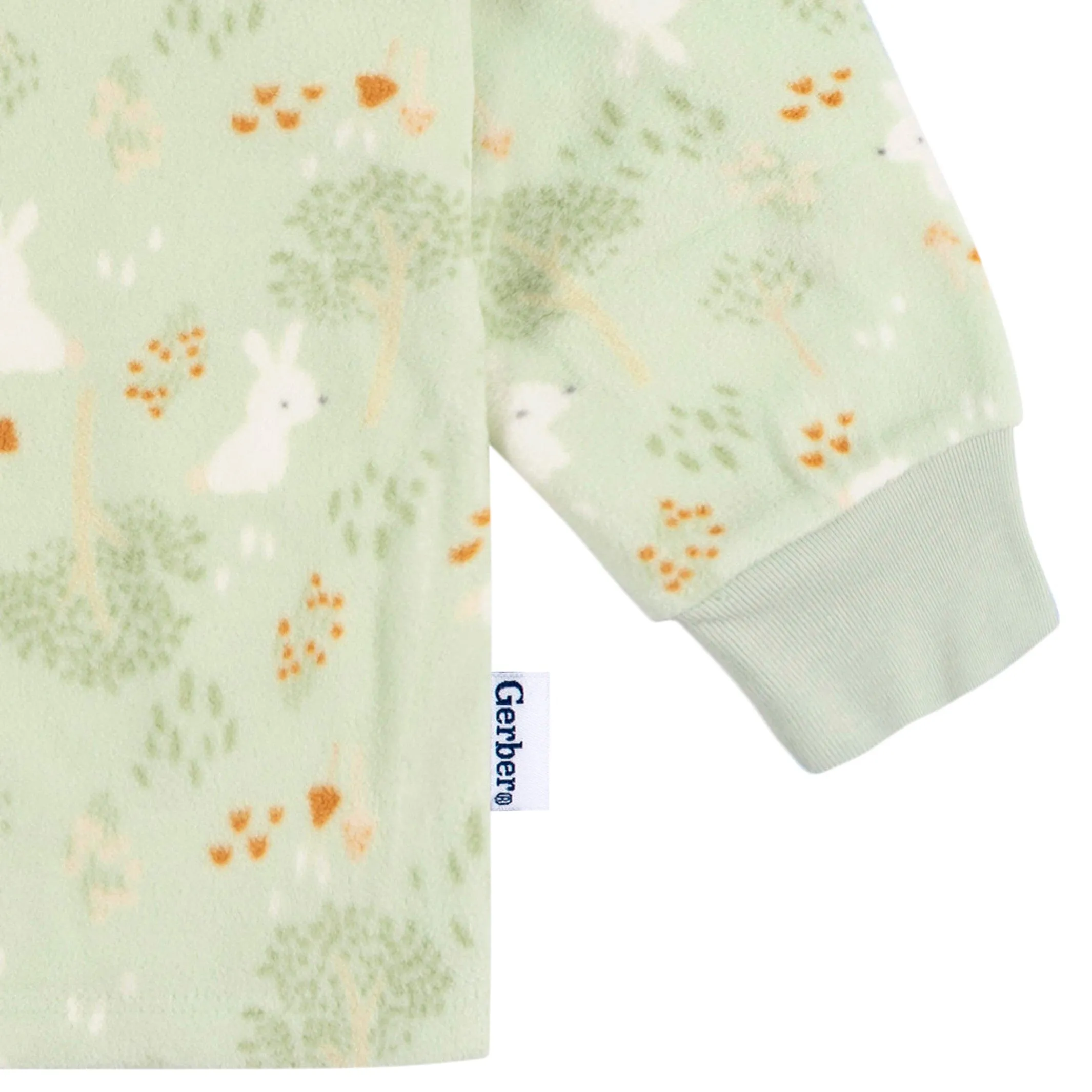 2-Piece Infant & Toddler Girls Green Forrest Fleece Pajamas