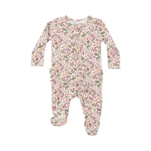 2-Way Ruffle Zipper Footie - Acorn Floral by Angel Dear