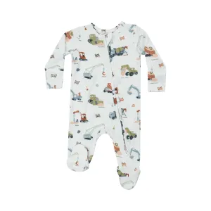 2 Way Zipper Footie - Construction Alphabet by Angel Dear