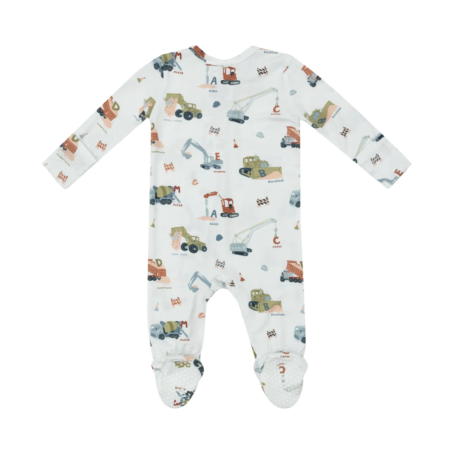 2 Way Zipper Footie - Construction Alphabet by Angel Dear
