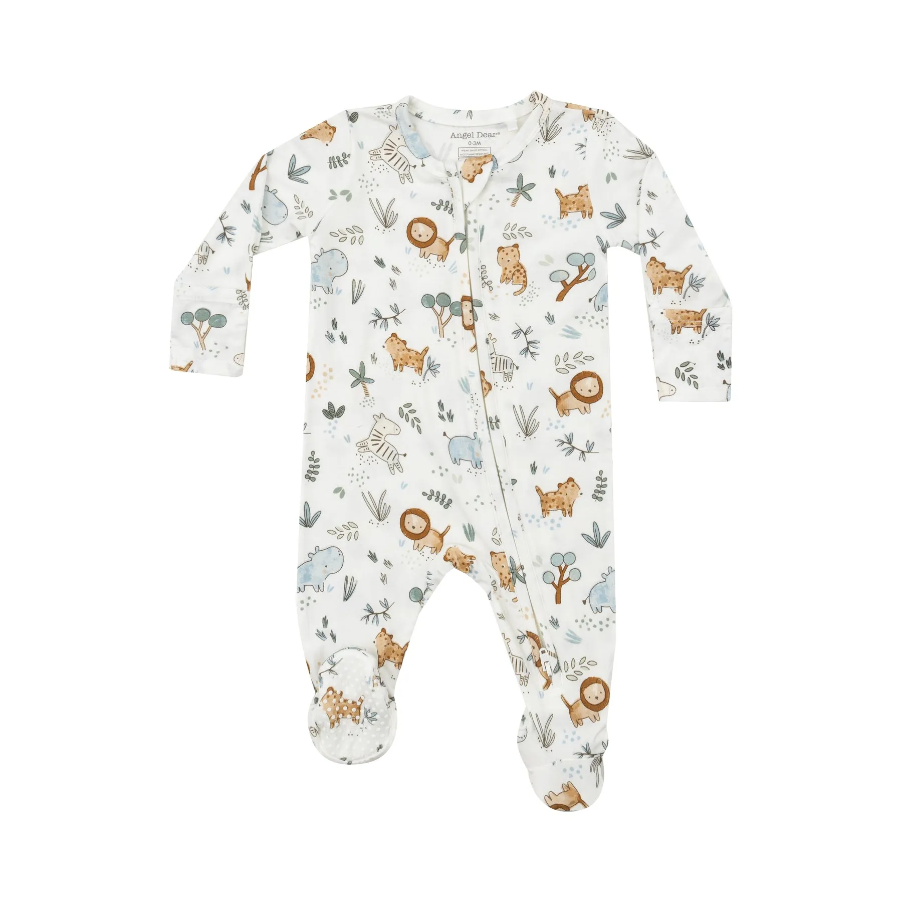 2-Way Zipper Footie - Delicate Safari by Angel Dear