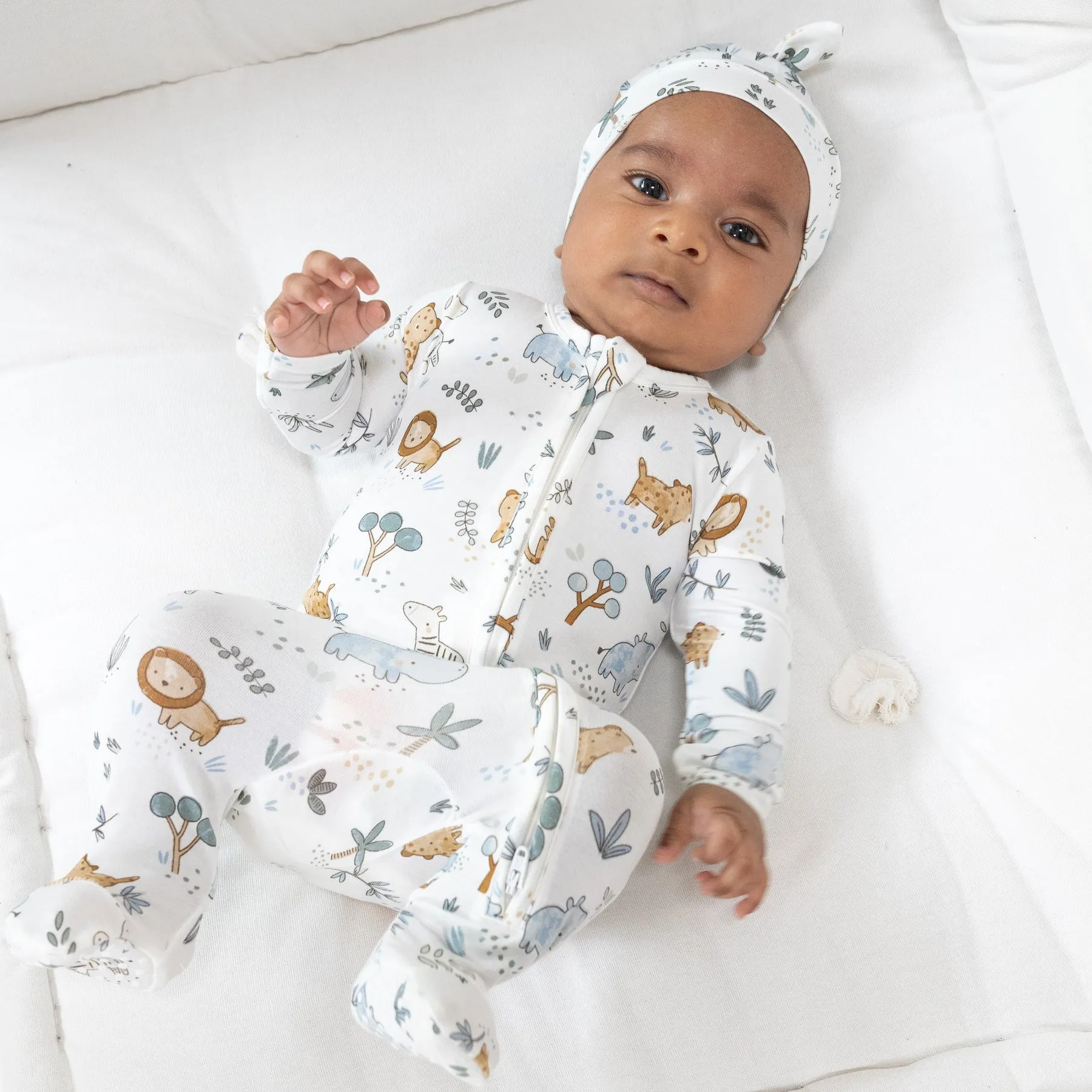 2-Way Zipper Footie - Delicate Safari by Angel Dear