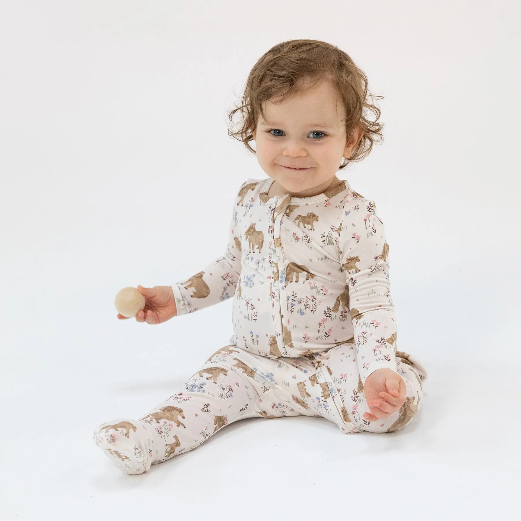 2-Way Zipper Ruffle Back Footie - Pretty Ponies by Angel Dear