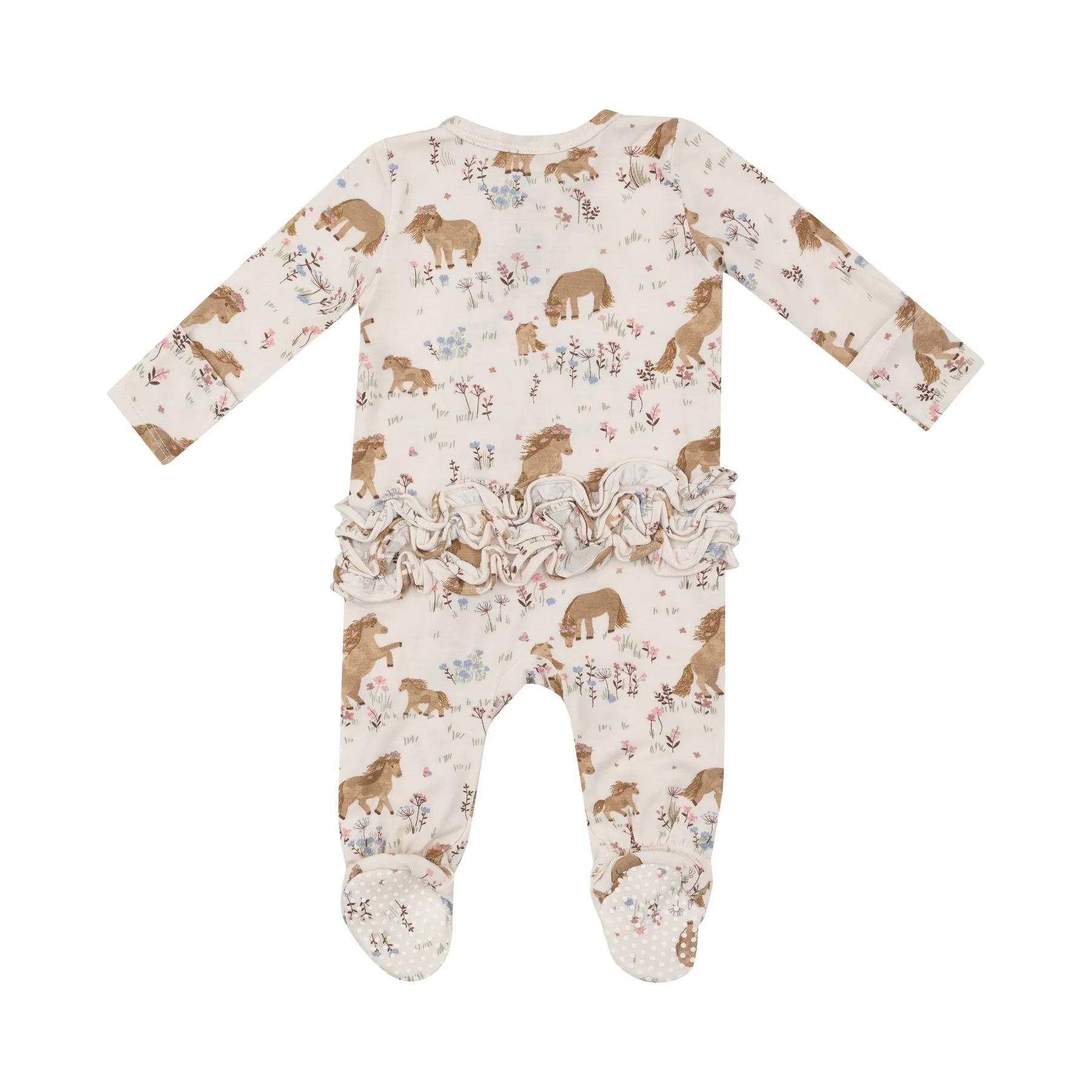 2-Way Zipper Ruffle Back Footie - Pretty Ponies by Angel Dear