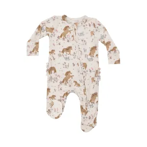 2-Way Zipper Ruffle Back Footie - Pretty Ponies by Angel Dear