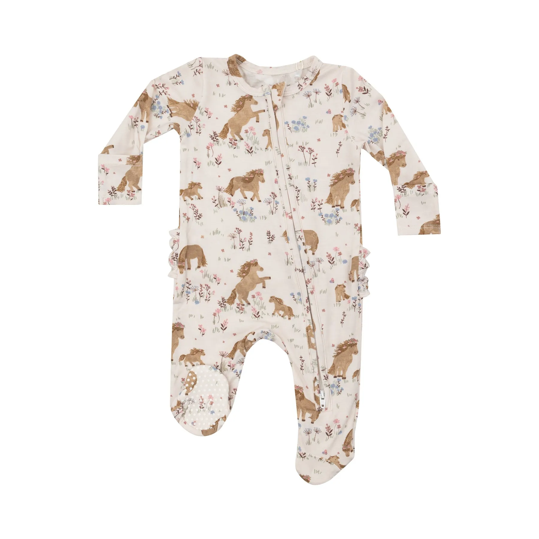 2-Way Zipper Ruffle Back Footie - Pretty Ponies by Angel Dear