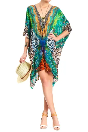 Animal Print Kaftan Dress Short