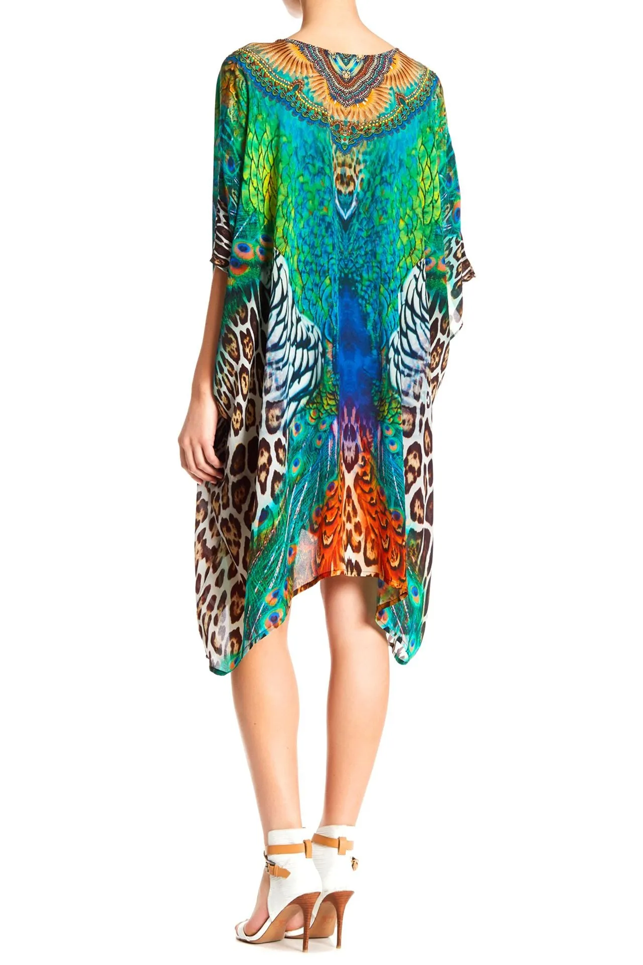 Animal Print Kaftan Dress Short