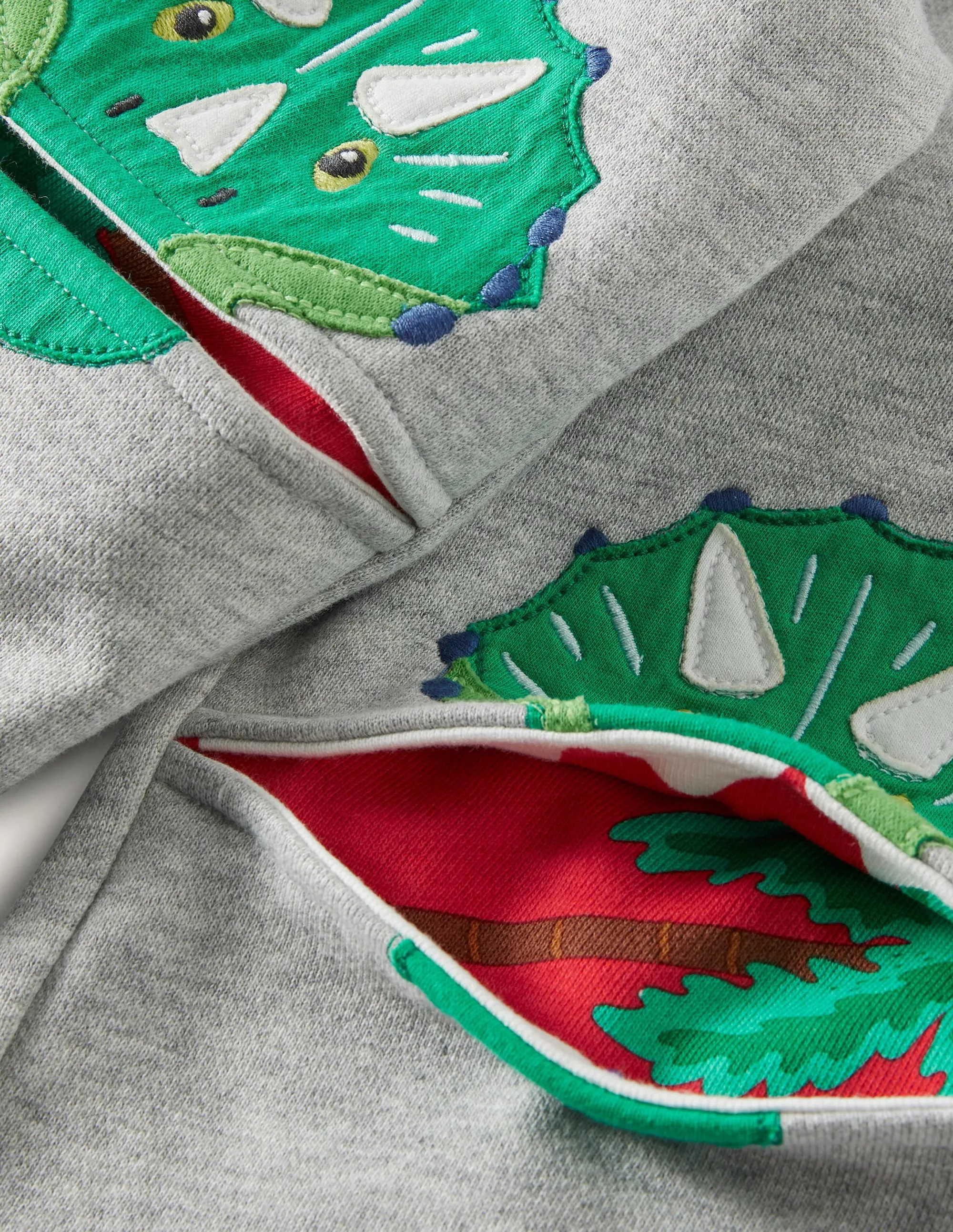 Appliqué Knee Joggers-Grey Marl Dinosaur