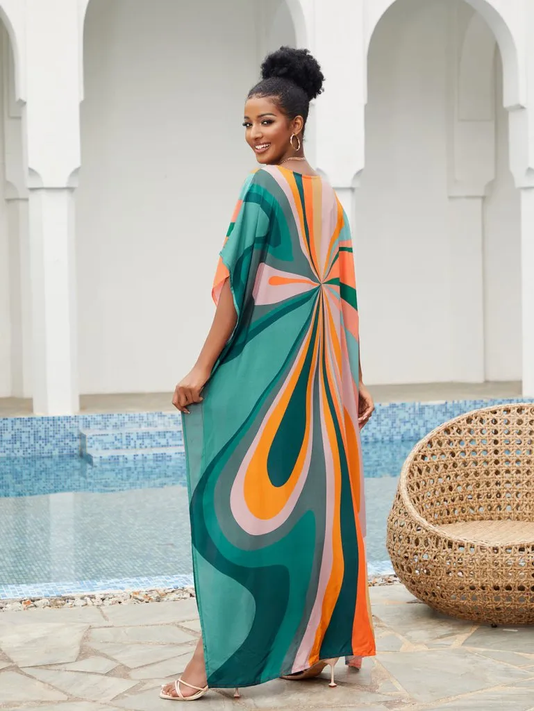 Batwing Sleeve Designer Kaftan Dresses