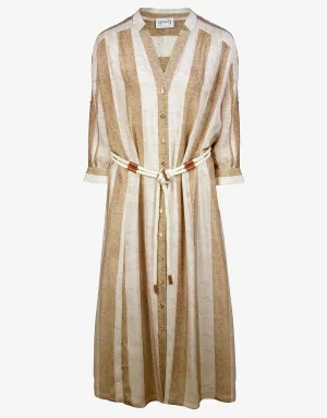 Belted Long Dress - Sand Ivory