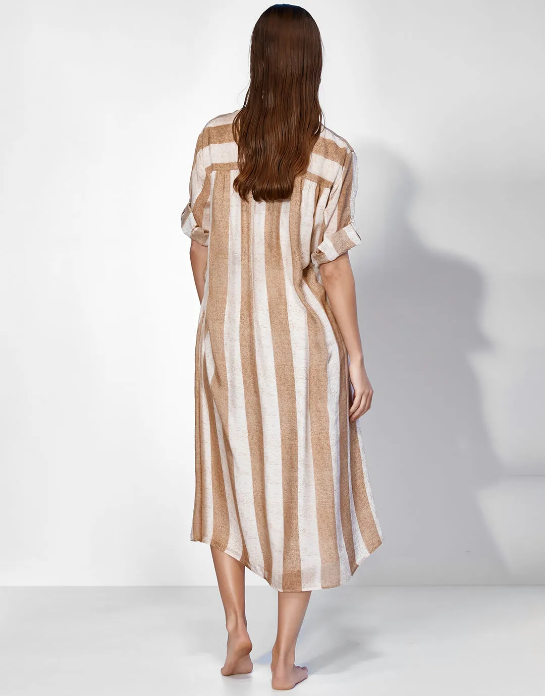 Belted Long Dress - Sand Ivory