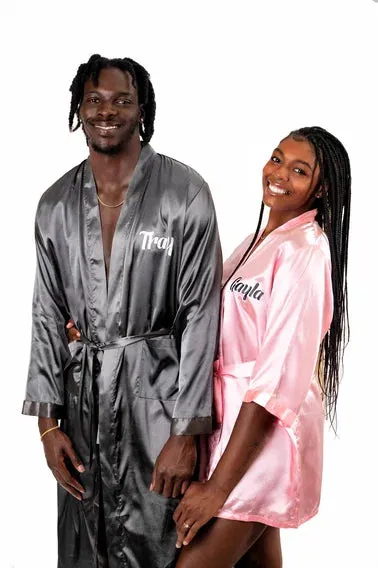 Best Mom and Best Dad Matching Satin Robes for Couple