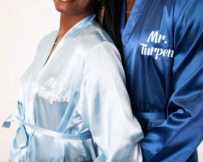 Best Mom and Best Dad Matching Satin Robes for Couple