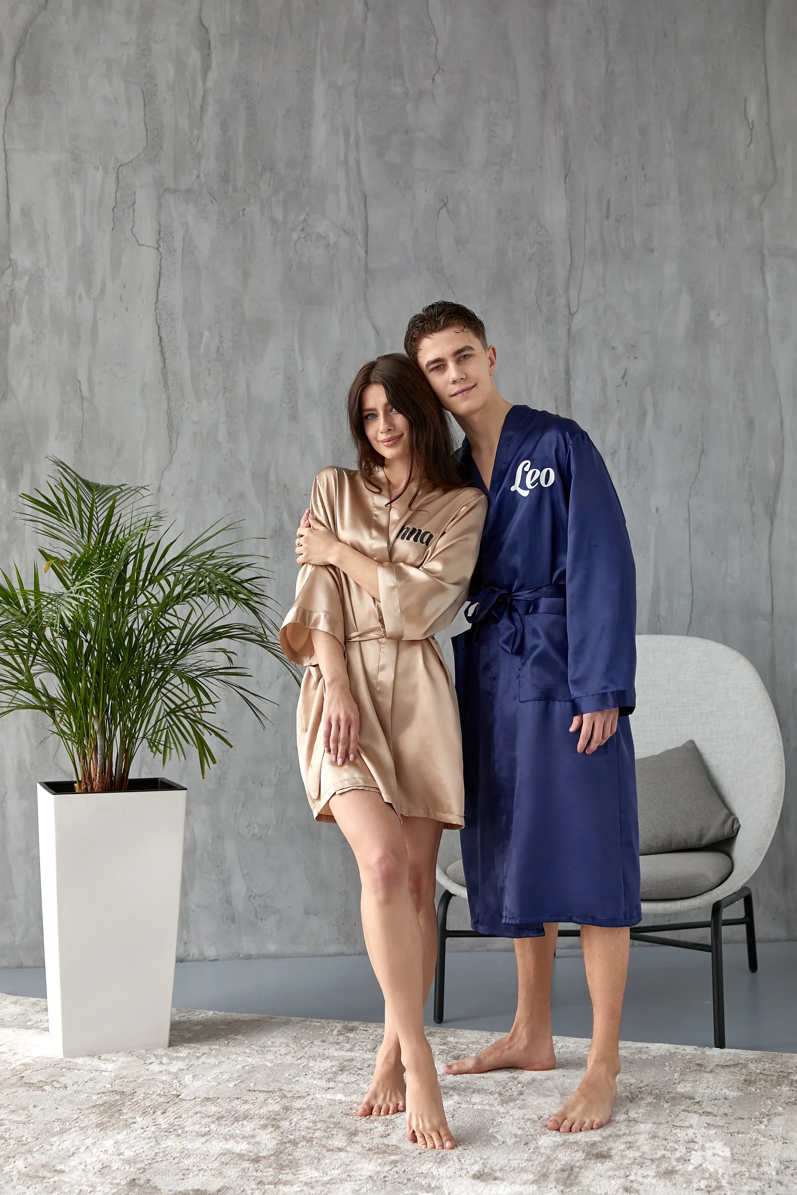 Best Mom and Best Dad Matching Satin Robes for Couple