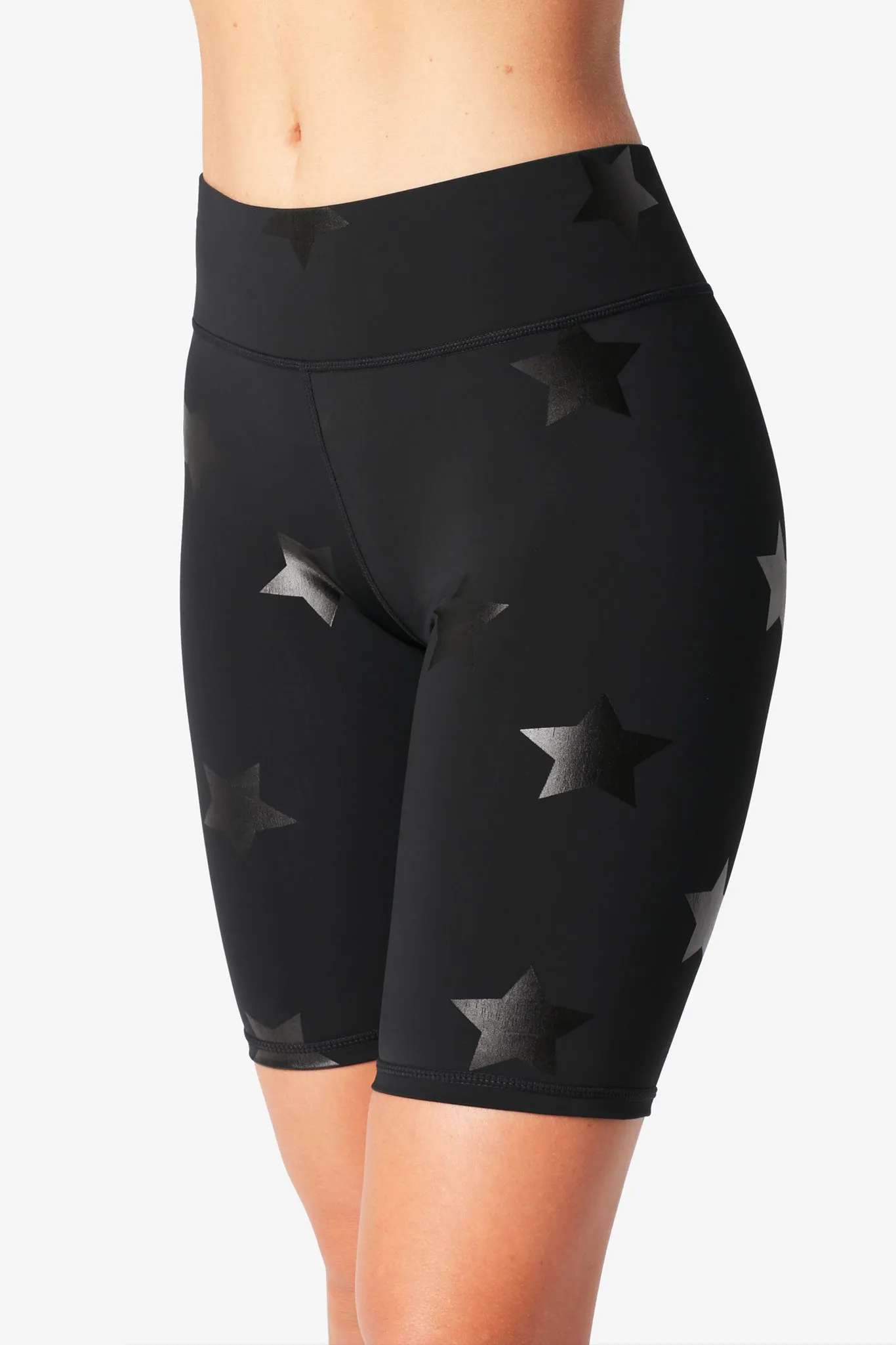 Black Tonal Star Foil UpLift Bike Shorts