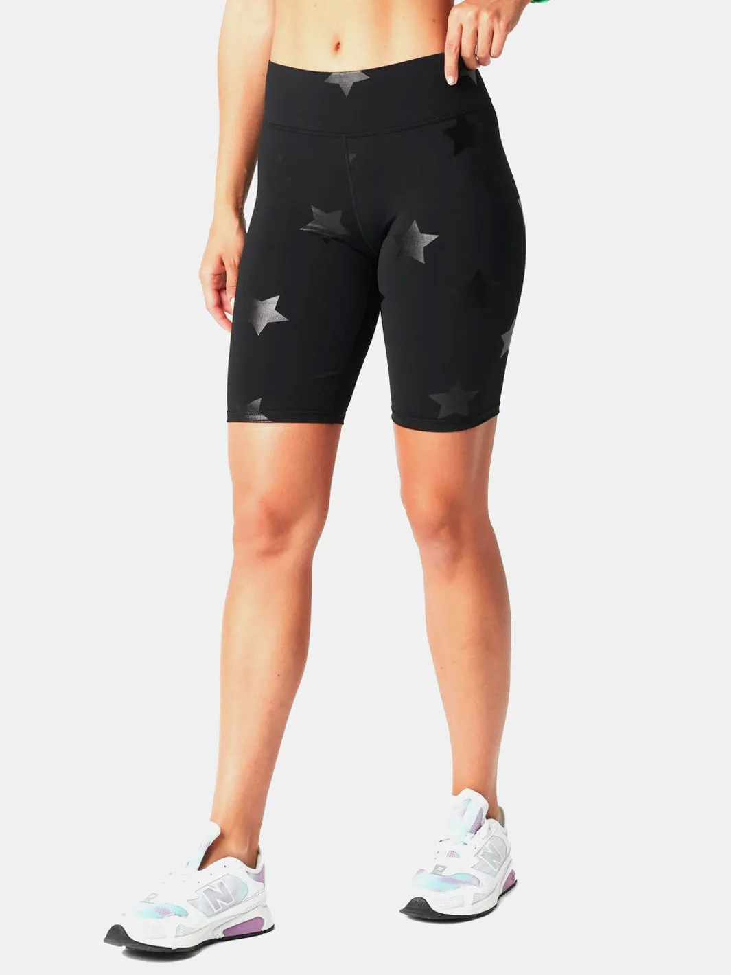 Black Tonal Star Foil UpLift Bike Shorts
