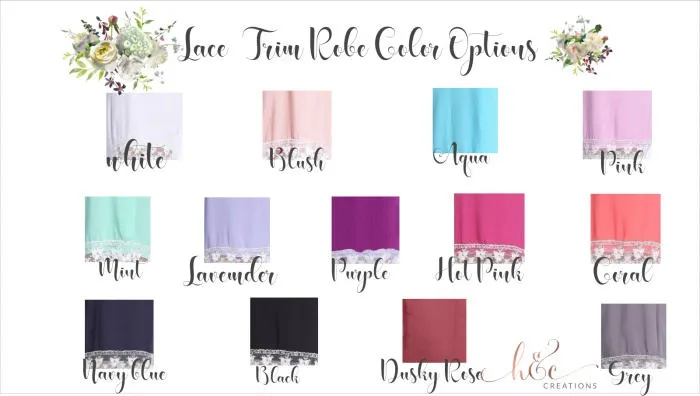 Bridesmaid Robes, Lace Robe, Bridal Robe Set, Bridal Party Robe, Monogram Robes, Custom Robes, Bridesmaid Gifts, Wedding Robes