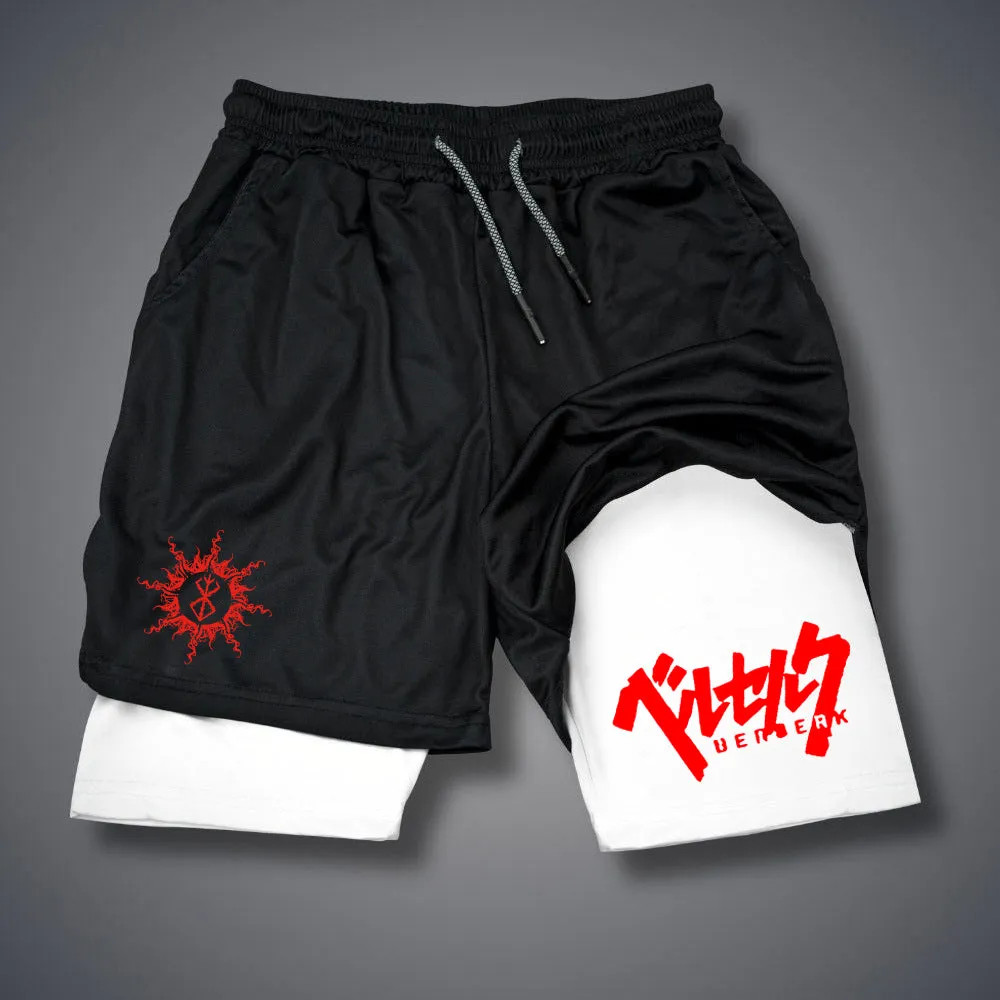 Carter - Men's 2-in-1 Compression Running Shorts