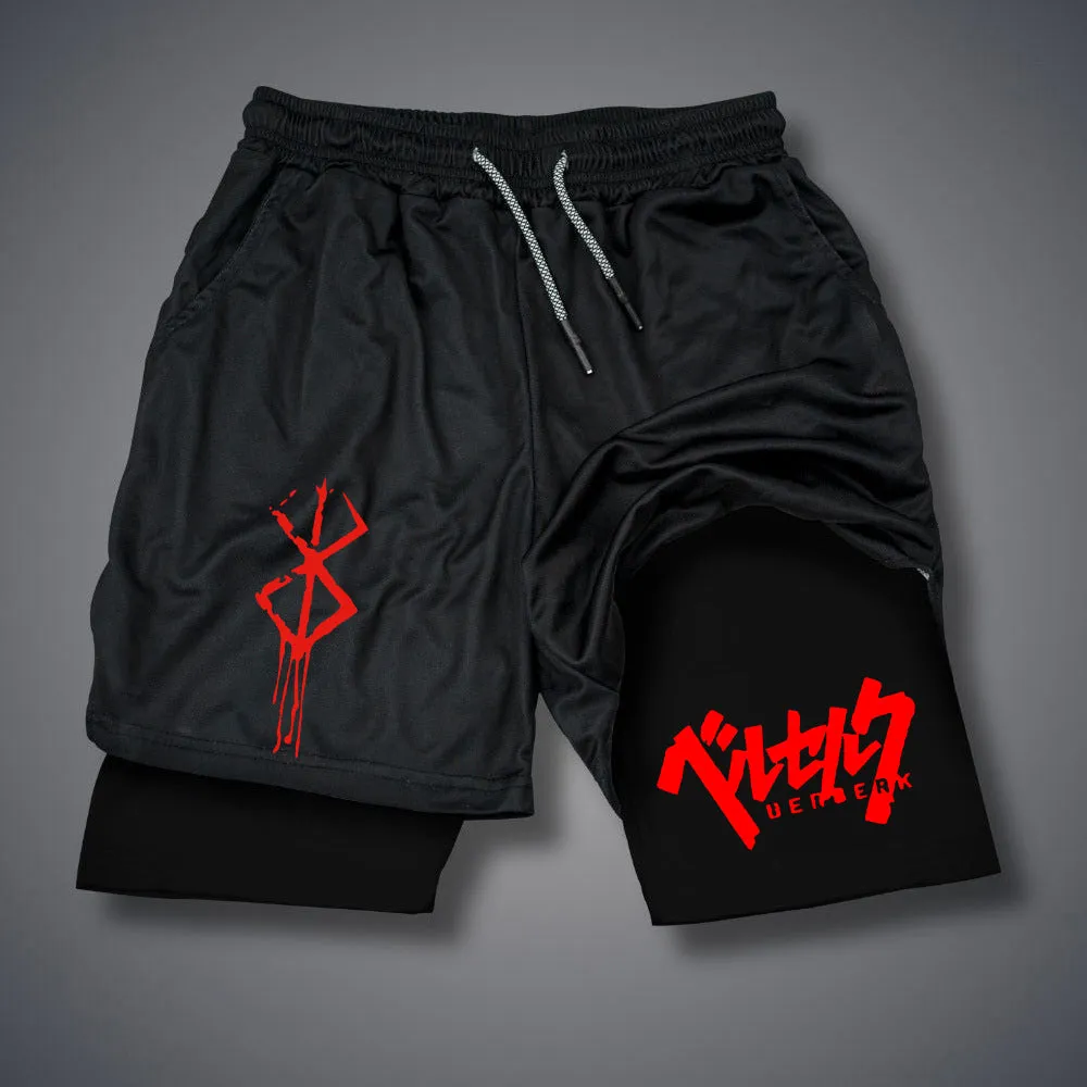 Carter - Men's 2-in-1 Compression Running Shorts