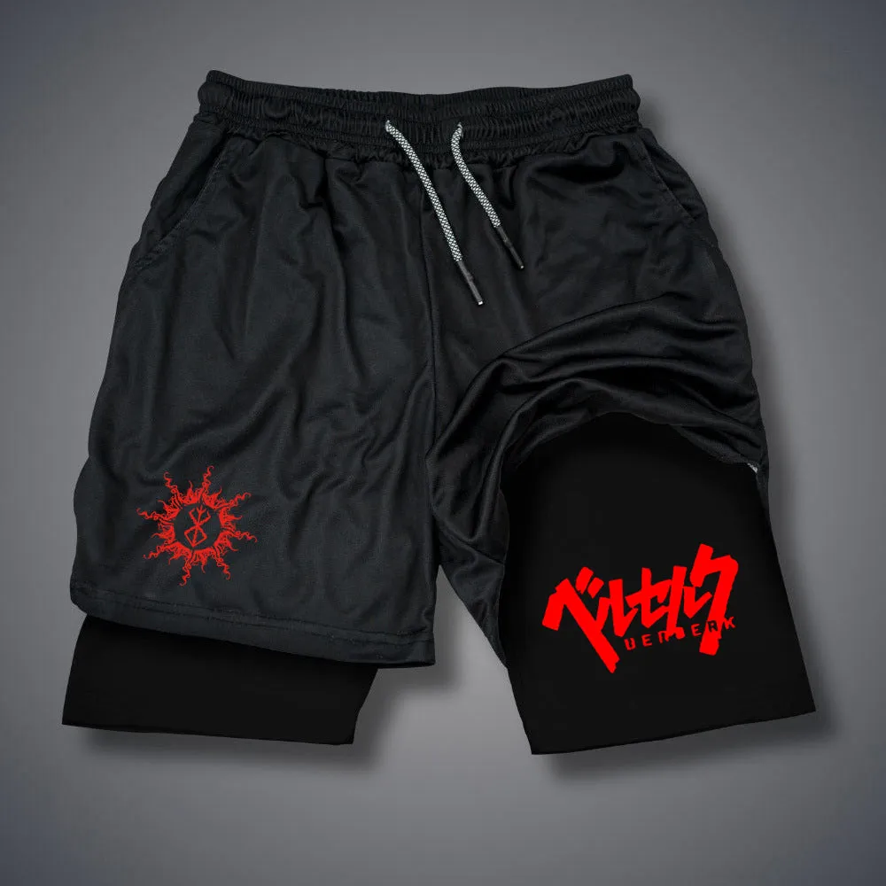 Carter - Men's 2-in-1 Compression Running Shorts