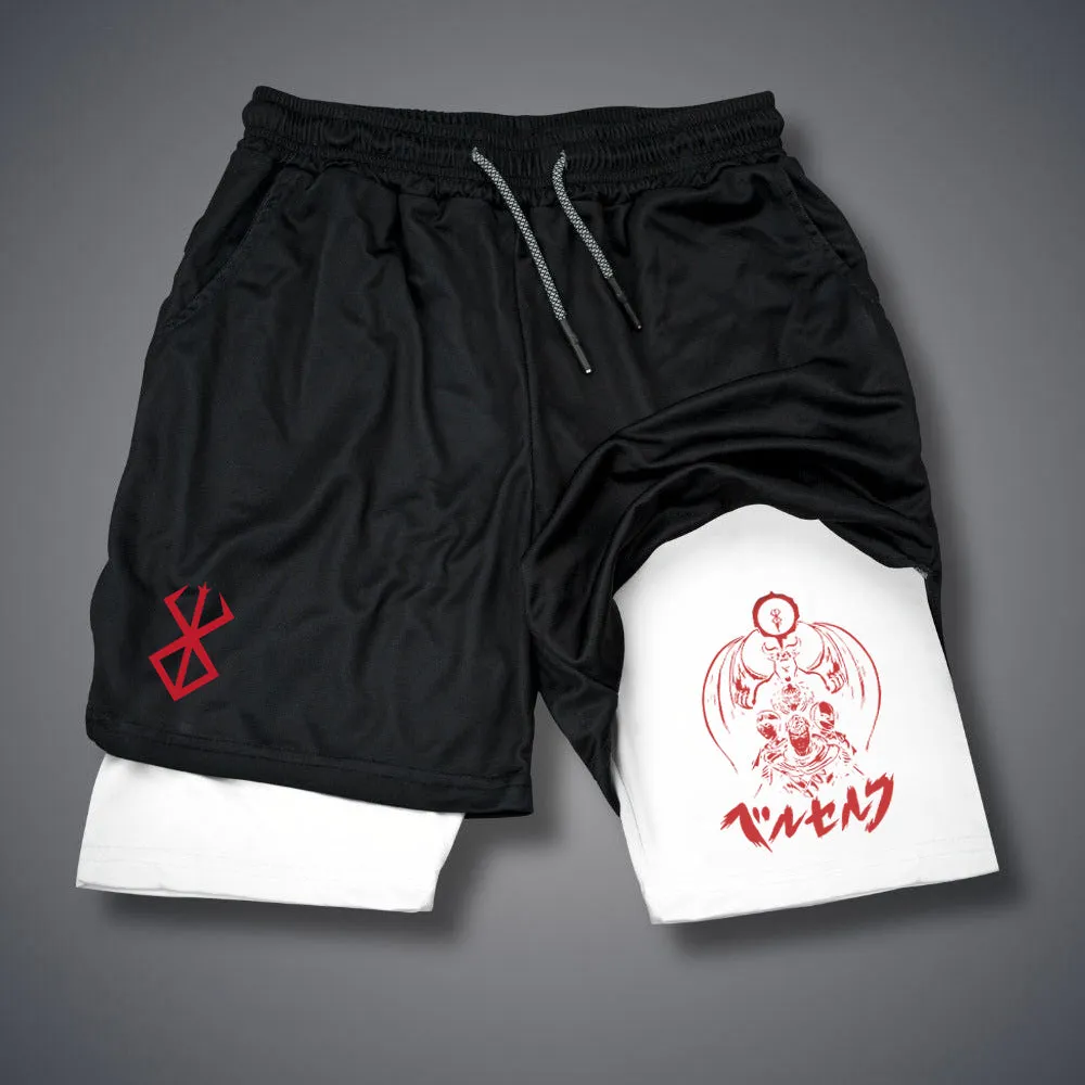 Carter - Men's 2-in-1 Compression Running Shorts