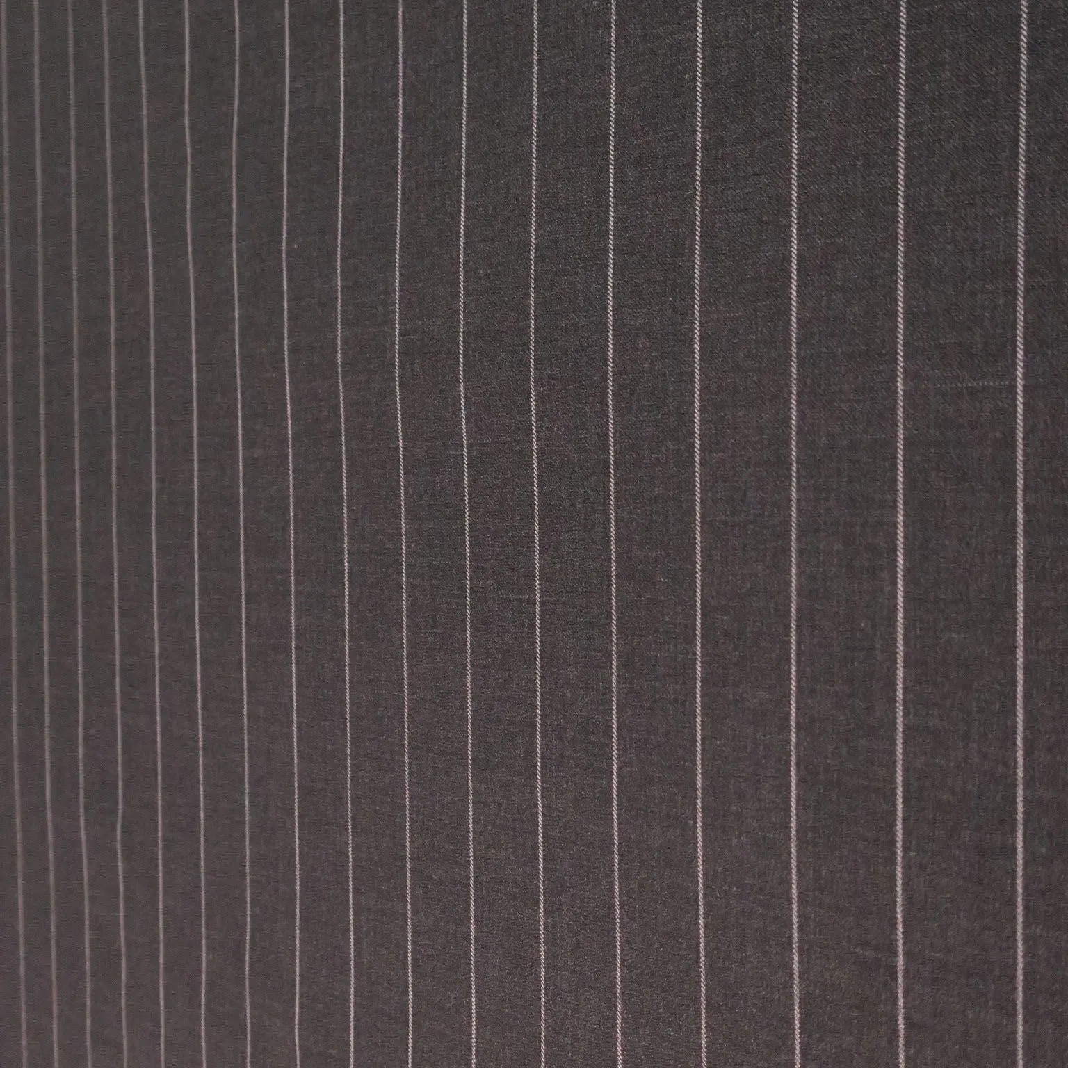 Charcoal Black and Silver Striped Loro Piana Wool Suiting Fabric