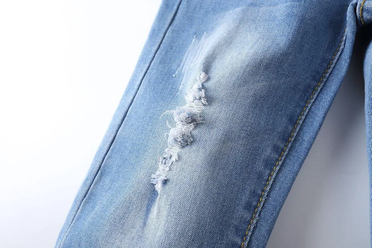Child Ripped Stone Washed Jeans Overalls