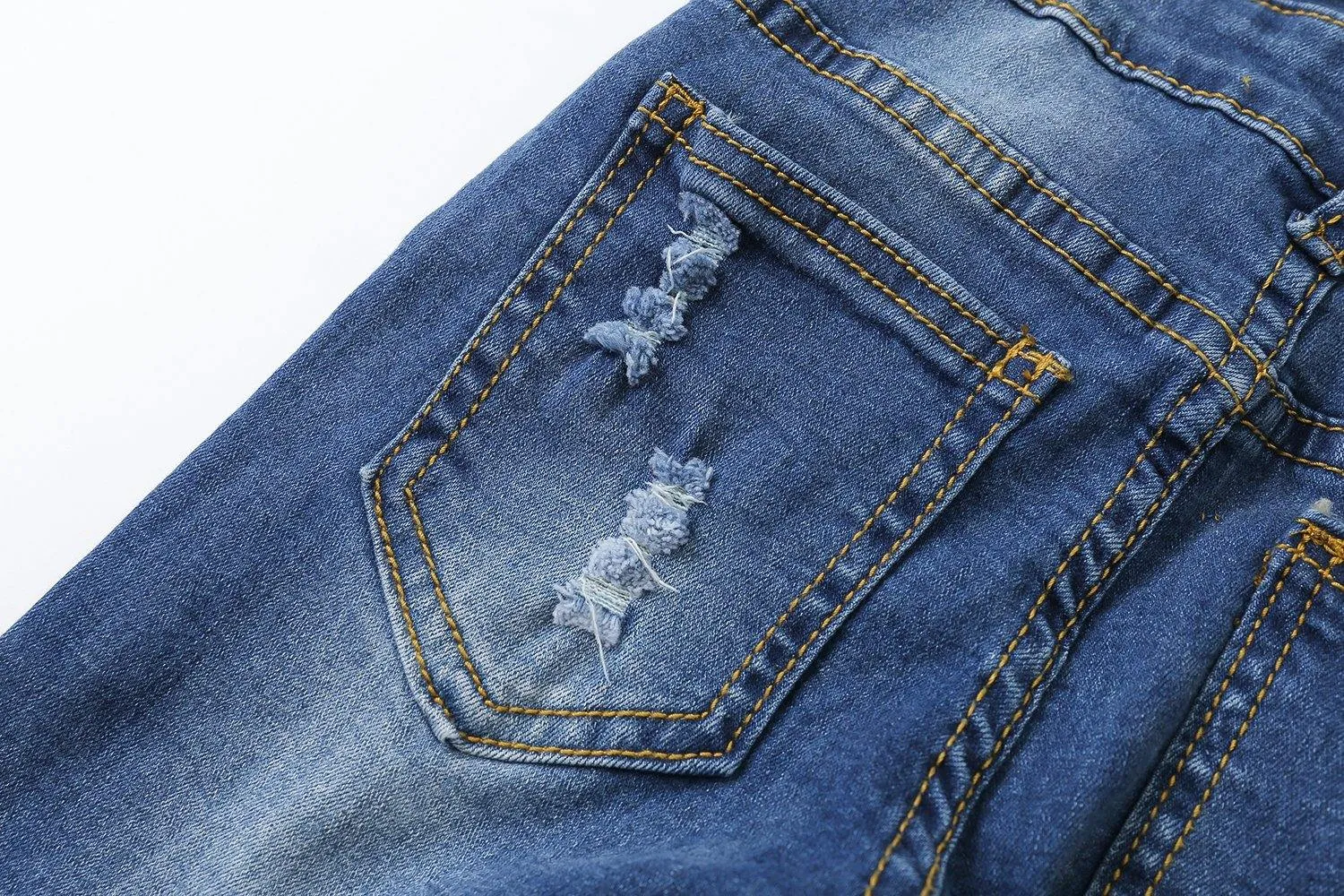 Child Ripped Stone Washed Jeans Overalls