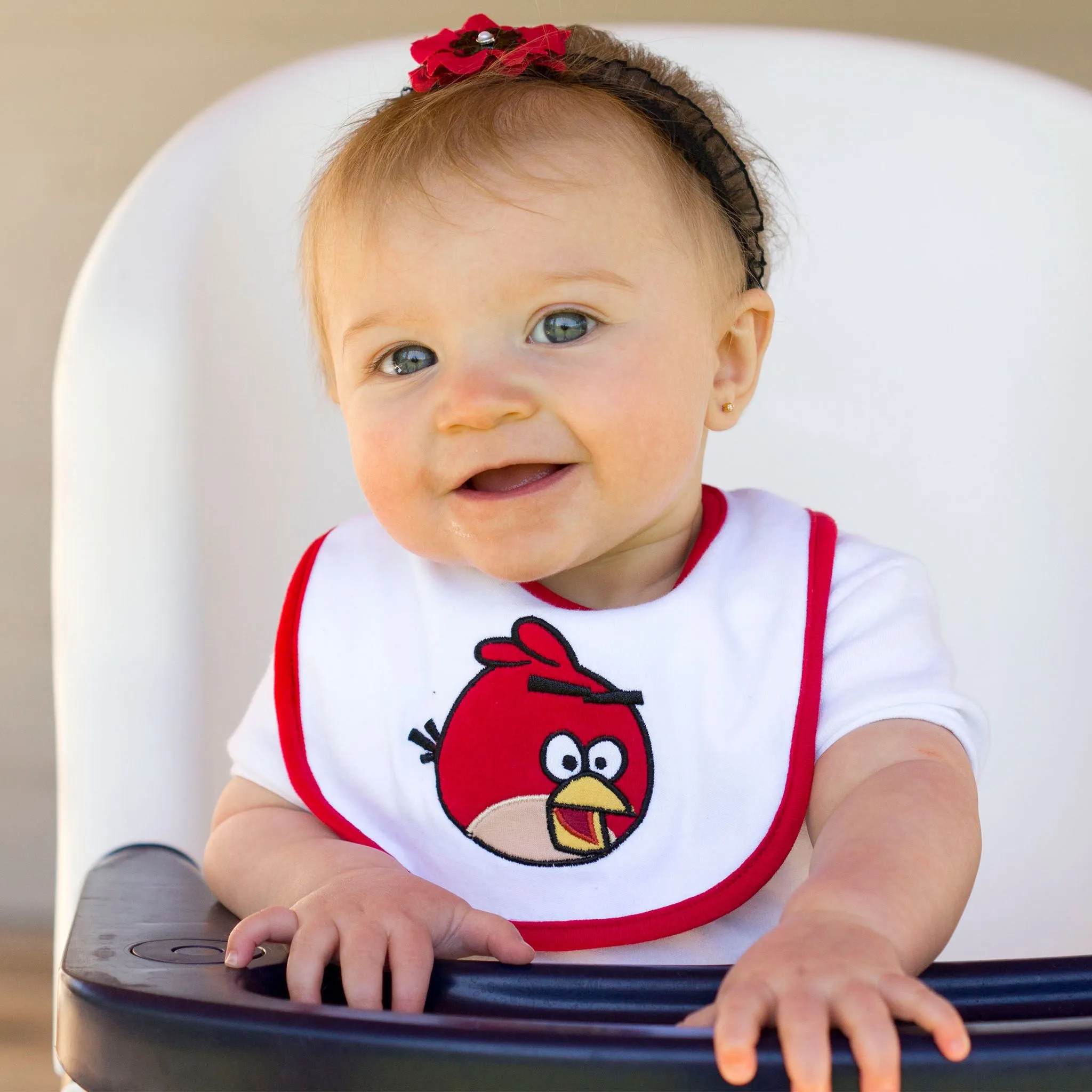 Classic Angry Birds - Medium Baby Bib - The Red Bird!