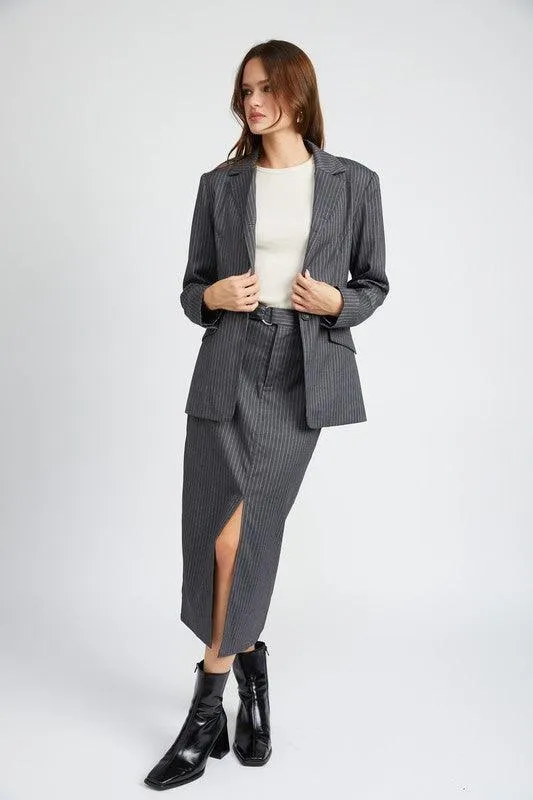 Classic Charisma | Pin Striped Blazer Jacket