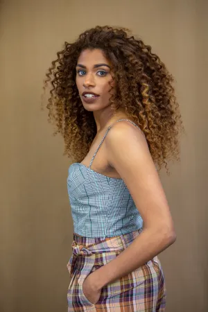 Crop Top in Grey Check