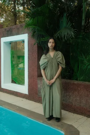 Drawstring Kaftan - Sap Green