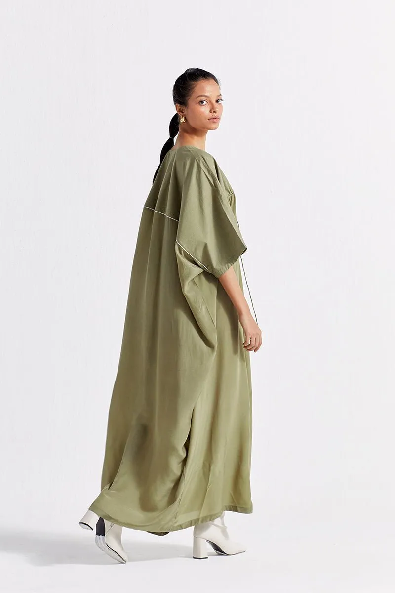 Drawstring Kaftan - Sap Green