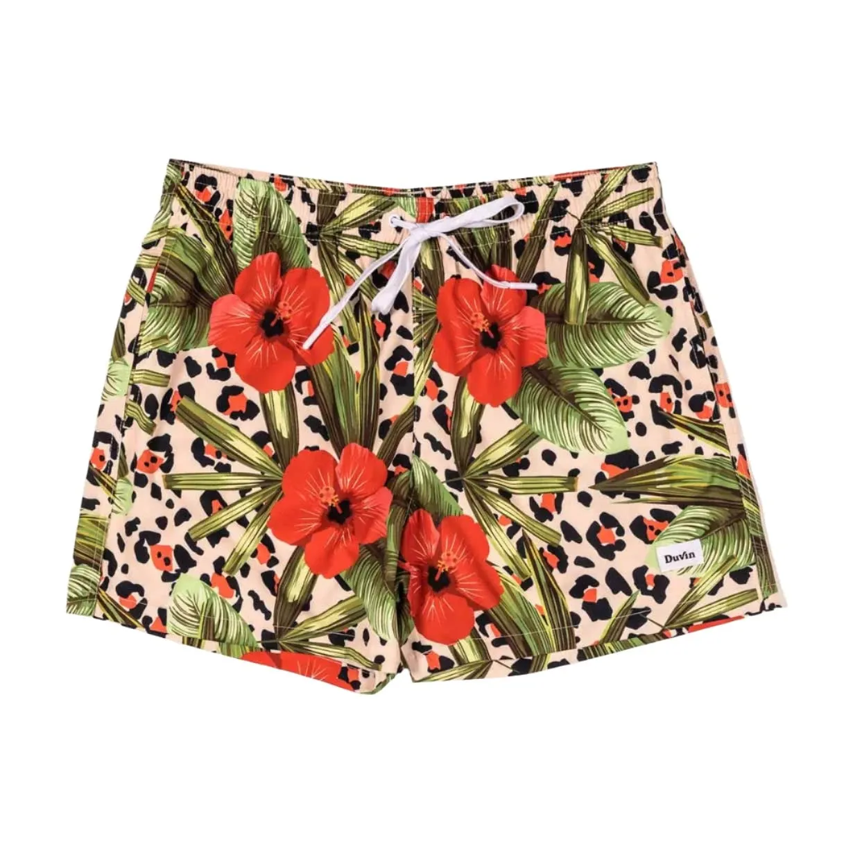 Duvin - "Leo Floral" Swim Short - Polyester Spandex Quick Dry