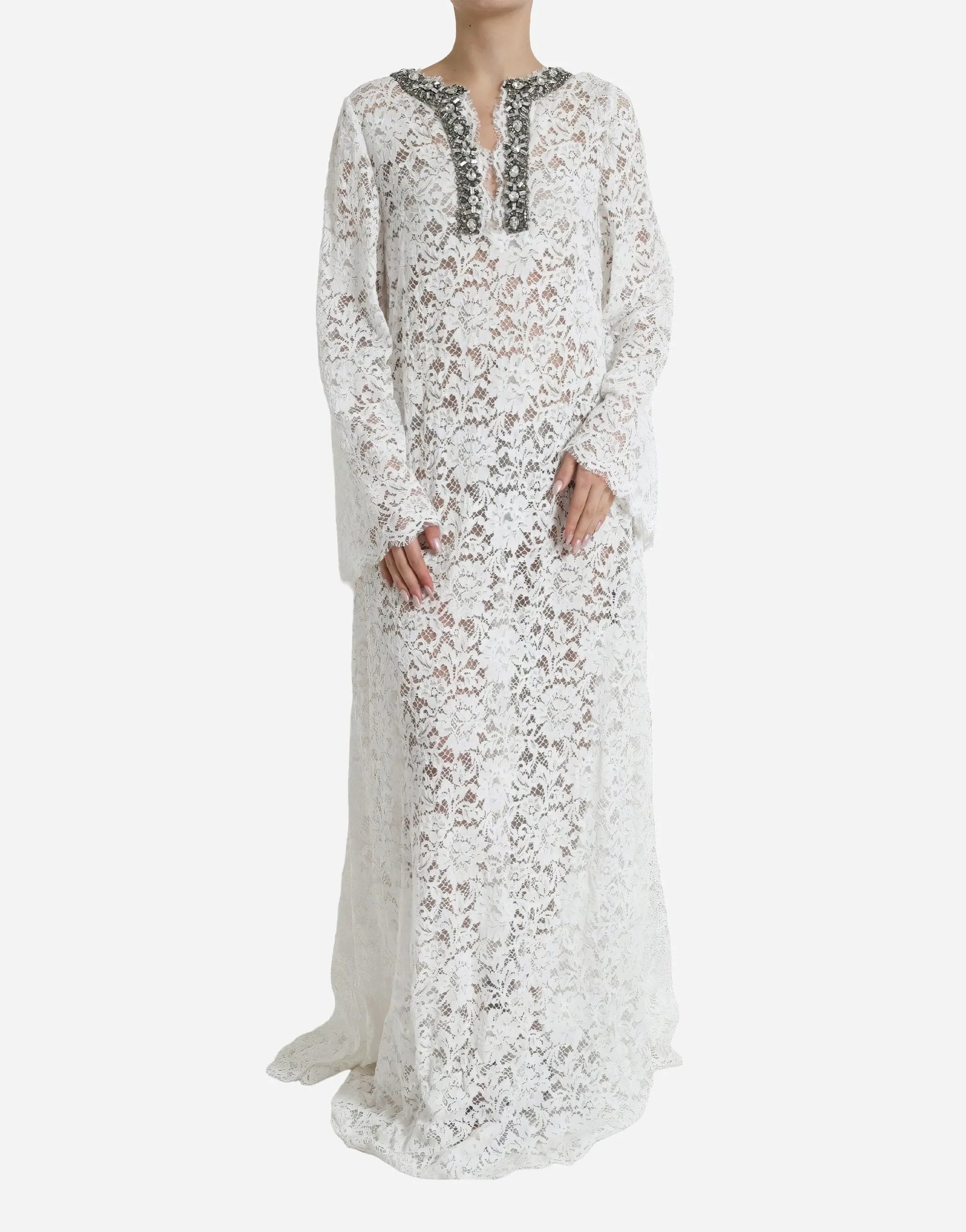Embellished Lace Kaftan