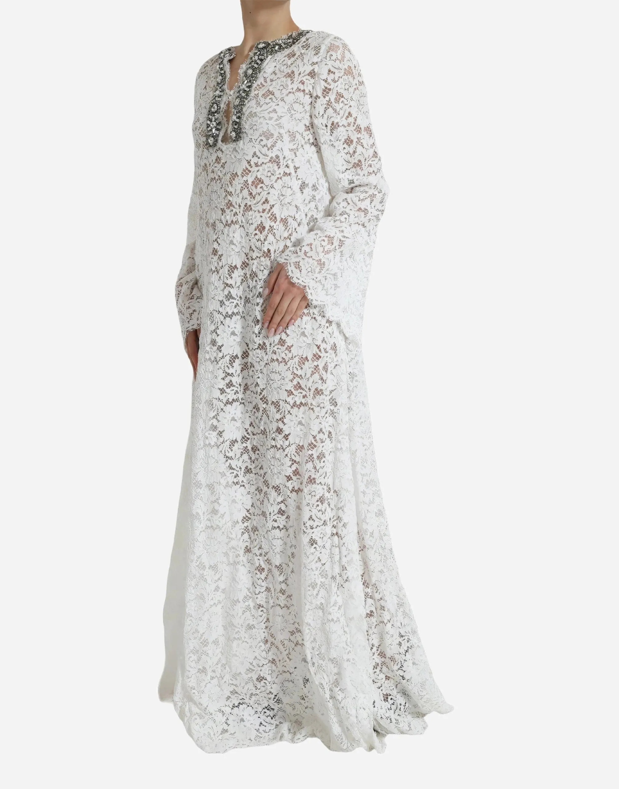 Embellished Lace Kaftan