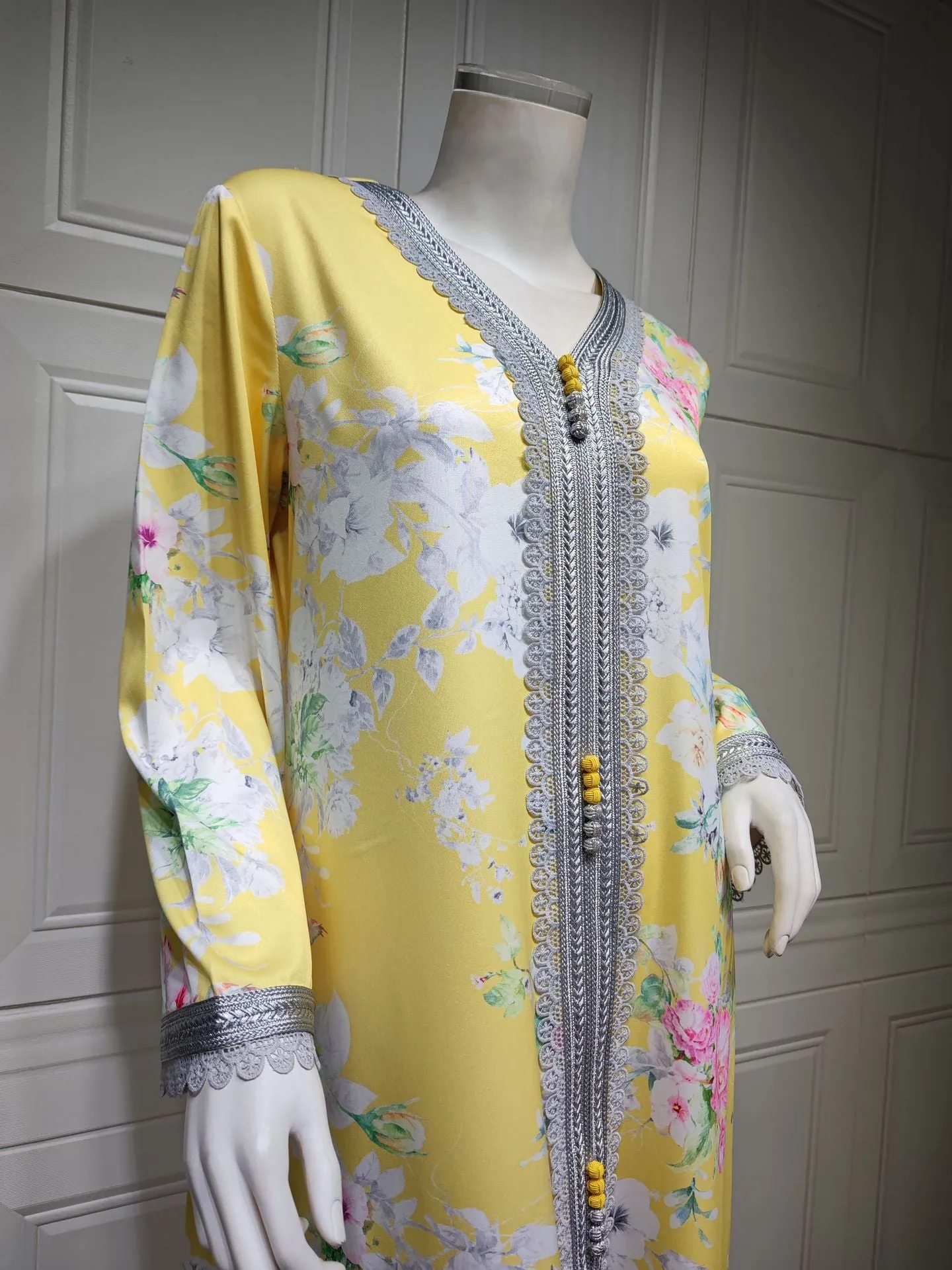 Fashion Floral Print Muslim Dress for Women