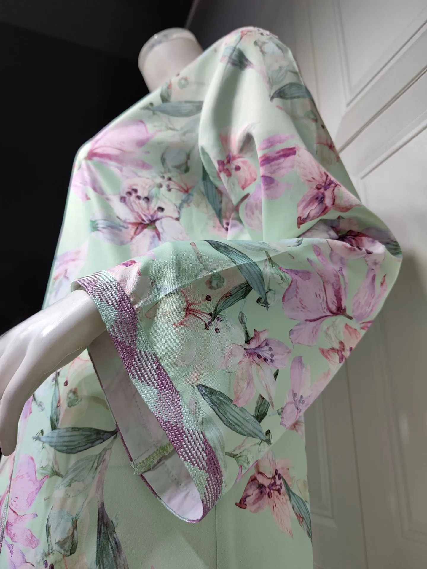 Fashion Floral Print Muslim Dress for Women