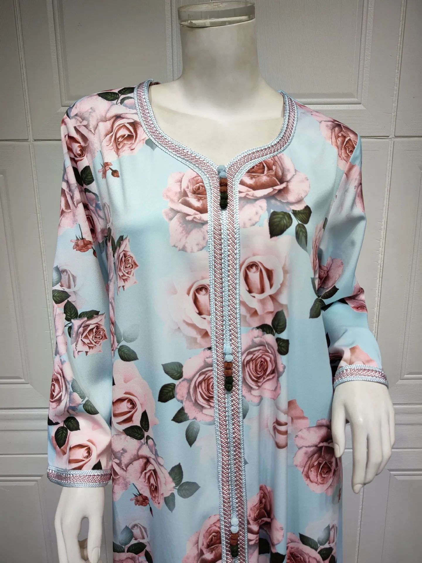Fashion Floral Print Muslim Dress for Women