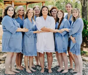 Flower girl satin robes