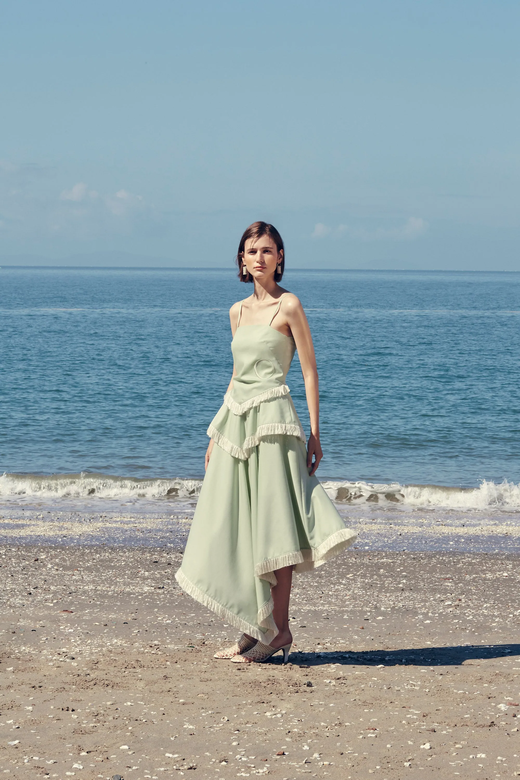 FRANJA TROPICAL WOOL OPEN BACK DRESS