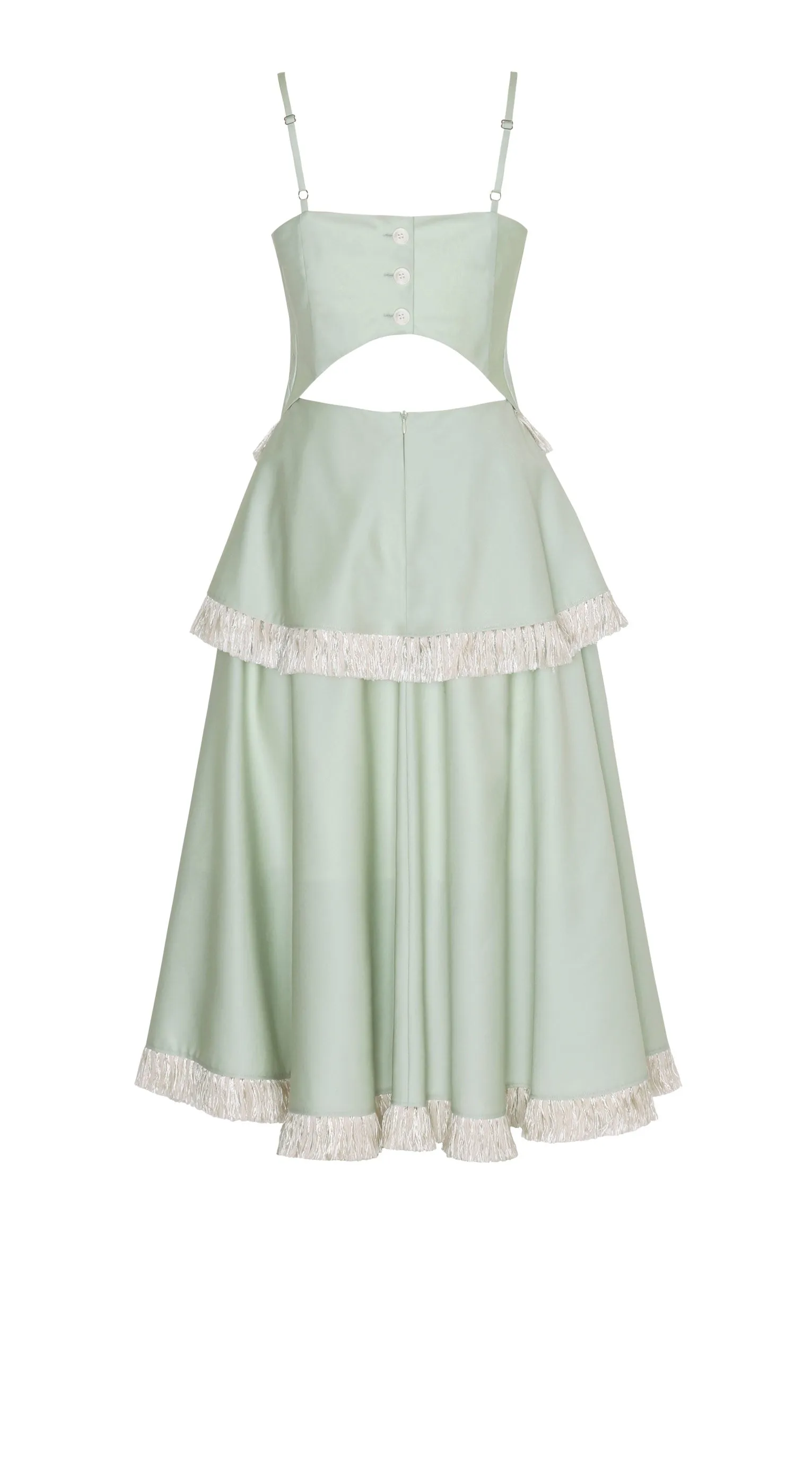 FRANJA TROPICAL WOOL OPEN BACK DRESS
