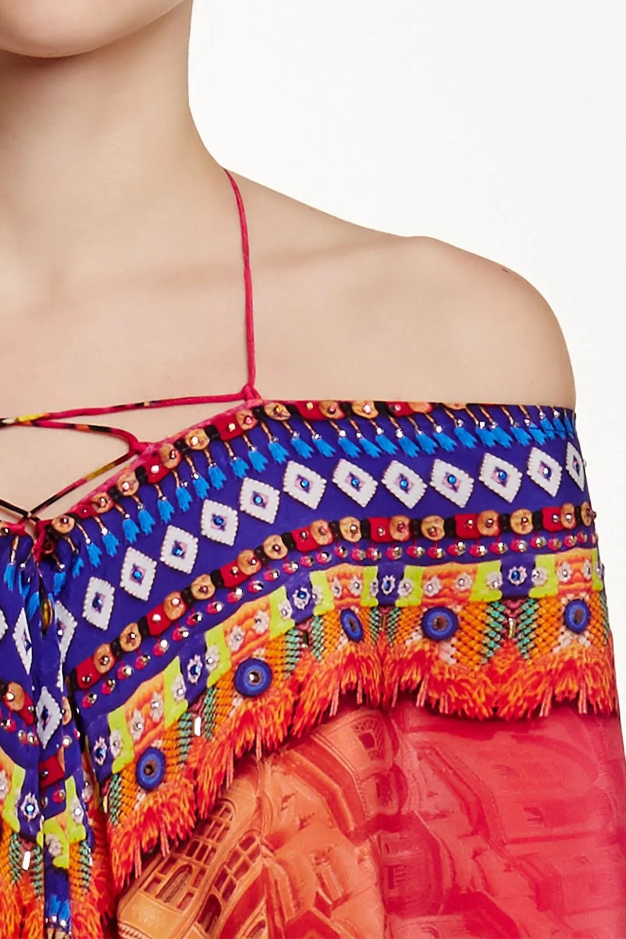 Fuchsia Kaftan Dress Long Sleeve