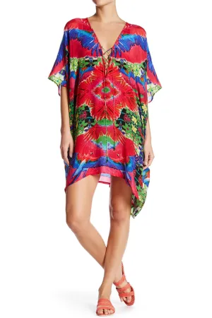 Fuchsia Silk Caftan Short