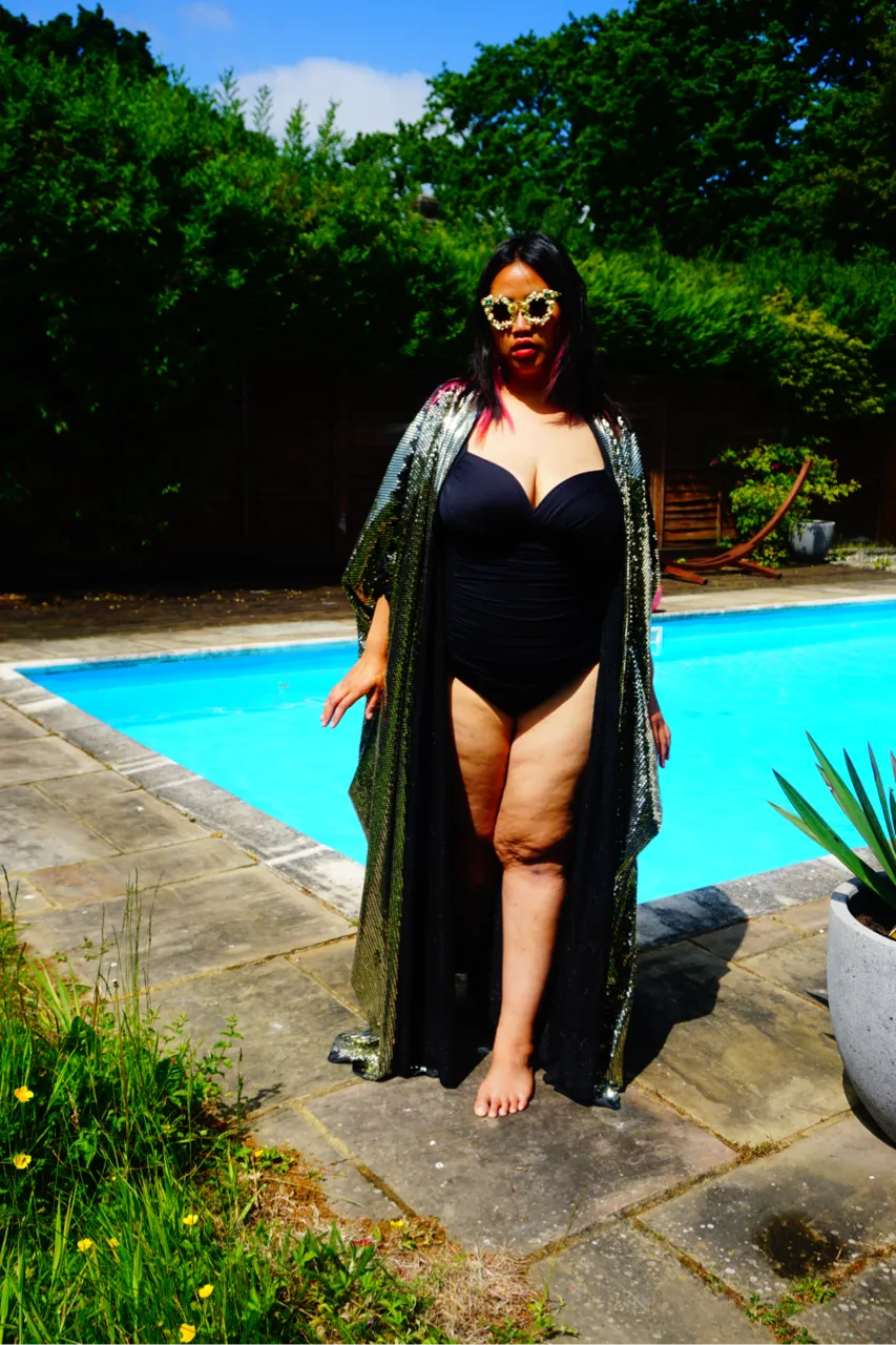 Gold Sequin Studio 54 Sparkle Sequin Kaftan Gown / Kimono Robe