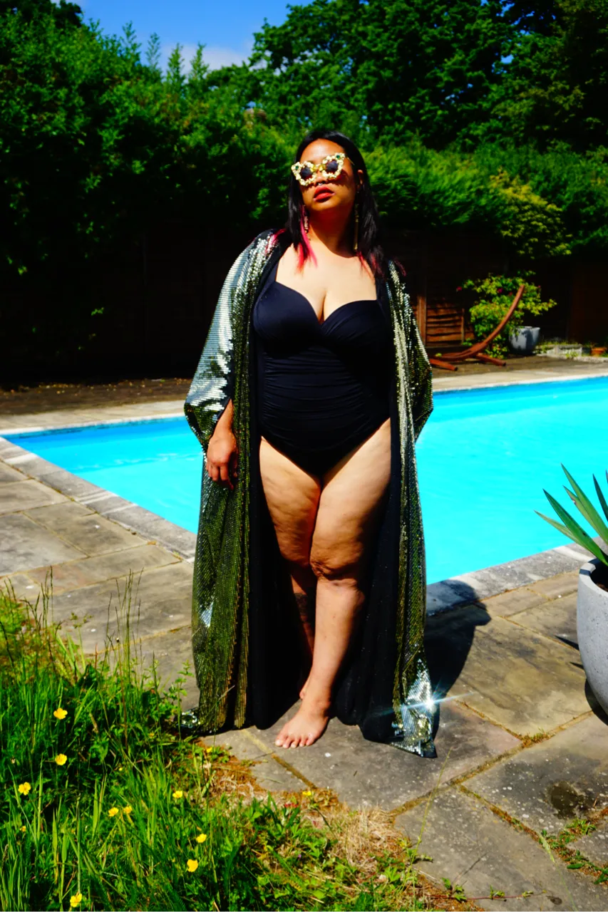 Gold Sequin Studio 54 Sparkle Sequin Kaftan Gown / Kimono Robe