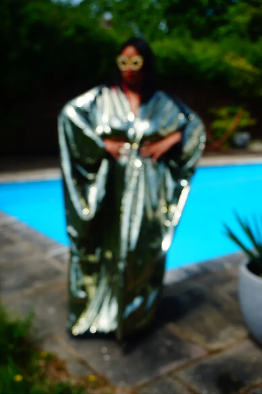 Gold Sequin Studio 54 Sparkle Sequin Kaftan Gown / Kimono Robe