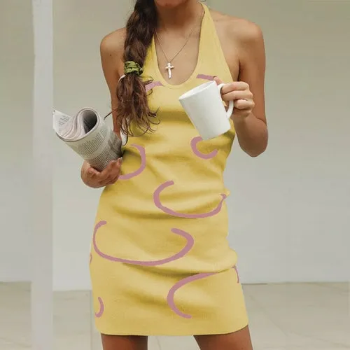 Halter Neck Summer Knitted Dress